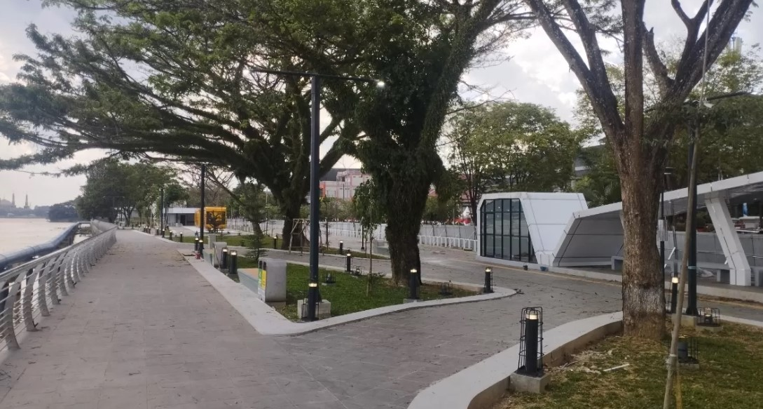 DENNY SAPUTRA/KP MENANTI DIBUKA: Area Teras Samarinda di Jalan Gajah Mada Kecamatan Samarinda Ulu belum dibuka untuk umum, Minggu (18/8).