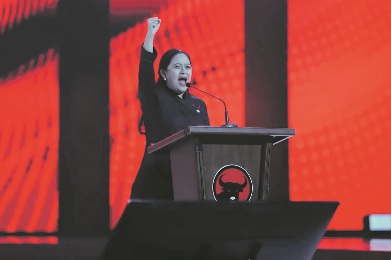 PIDATO POLITIK: Ketua DPP PDIP, Puan Maharani menyampaikan pidatonya dalam suatu kesempatan. (DERY RIDWANSAH/ JAWAPOS.COM)