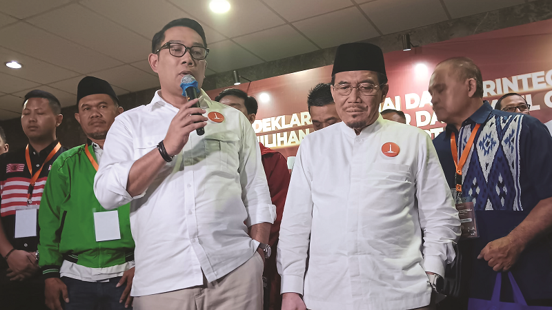 LIBATKAN REMAJA: Calon Gubernur Jakarta nomor urut 1 Ridwan Kamil janji bisa mengatasi masalah tawuran dengan berbagai program melibatkan pemuda. (Royyan/JawaPos.com)