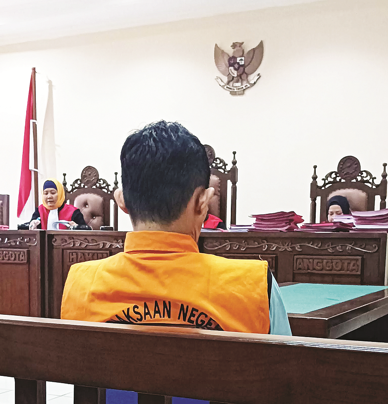 SUPAYA KAPOK: Residivis curanmor kembali divonis pidana penjara di PN Balikpapan akibat curanmor. (Syahrul/KP).