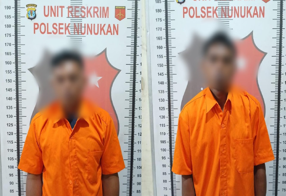 Dua pelaku inisial MA dan AN dibekuk personel Unit Reskrim Polsek Nunukan atas perbuatannya.