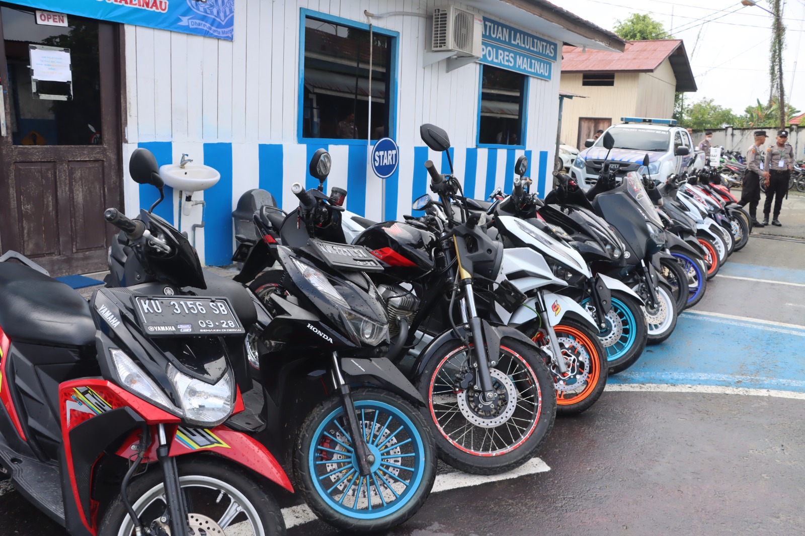 DIAMANKAN : Jajaran Satlantas Polres Malinau mengamankan sepeda motor yang terlibat aksi balap liar.