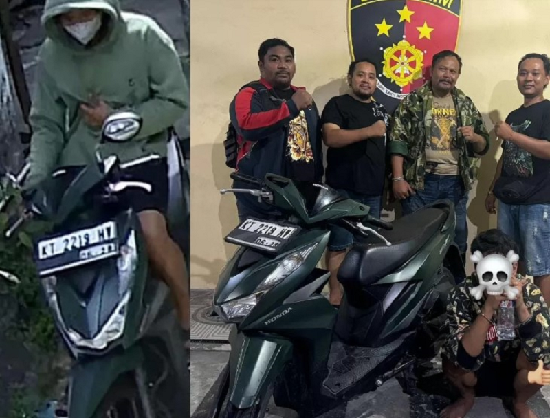ISTIMEWA CURANMOR : Polsek Balikpapan Barat berhasil meringkus pelaku curanmor bersama barang buktinya.