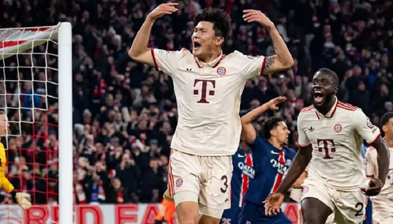 FCBAYERN MENANG TIPIS: Bek Korea Selatan Kim Min-Jae mencetak gol saat Bayern Muenchen menang tipis 1-0 atas PSG dalam pertandingan Liga Champions 2024/25 di Allianz Arena pada Rabu (27/11).