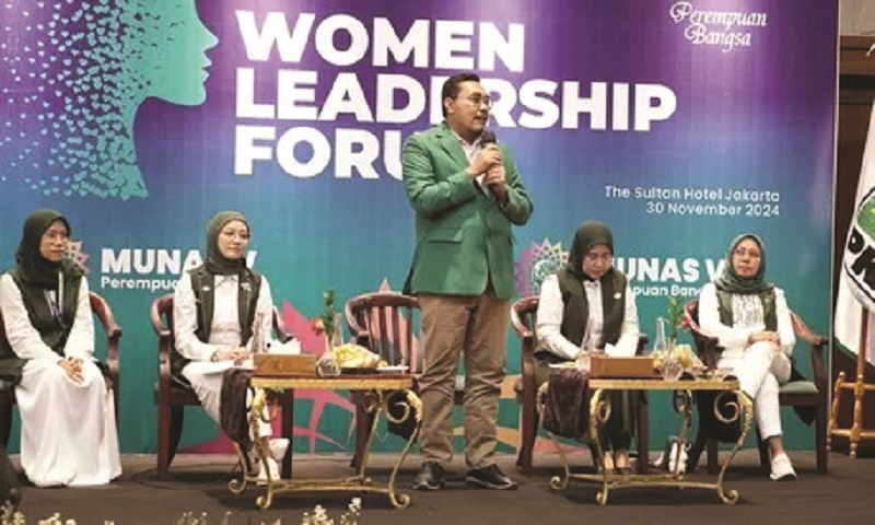 LEADERSHIP: Ketua Fraksi PKB DPR RI, Jazilul Fawaid saat membuka acara Women Leadership Forum (WLF). (ist)