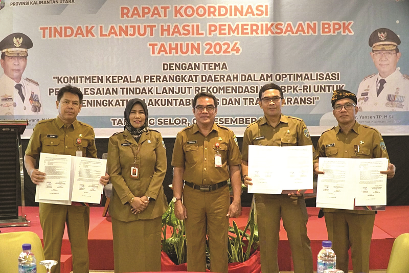 DKISP KALTARA PEMPROV: Pelaksanaan rakor tindak lanjut rekomendasi BPK RI di Tanjung Selor, Selasa (3/12/2024).