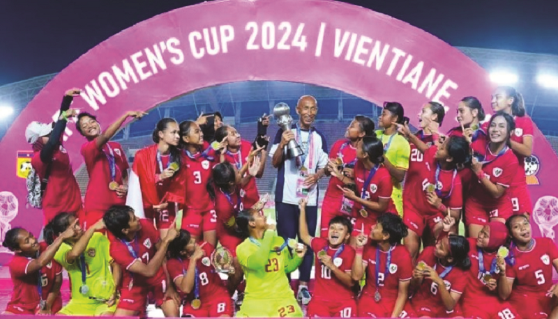 PSSI JUARA: Tim nasional putri Indonesia menjuarai Piala AFF Putri 2024 setelah menundukkan Kamboja dengan skor 3-1 pada laga final yang digelar di Stadion Nasional New Laos, Vientiane, Kamis (5/12)