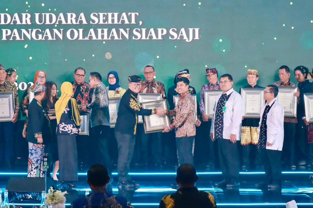APRESIASI: Bupati Tana Tidung Ibrahim Ali menerima penghargaan STBM Award 2024 di Jakarta, Selasa (10/12).