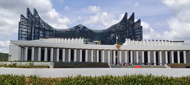 RIKIP/KP KUNJUNGAN PERDANA : Istana Garuda yang rencananya akan diresmikan oleh Presiden Prabowo Subianto bersamaan dengan groundbreaking investasi di IKN pada awal tahun 2025.