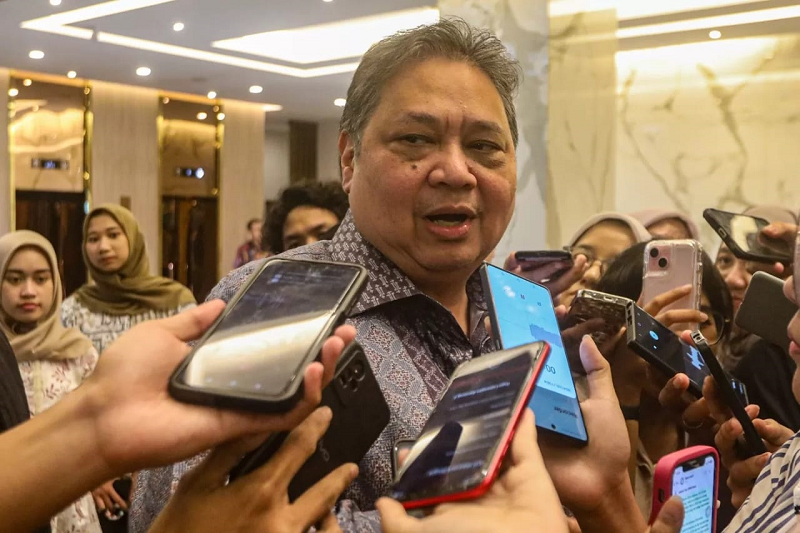 HARBOLNAS: Menteri Koordinator Bidang Perekonomian Airlangga Hartarto. (Salman Toyibi/Jawa Pos)