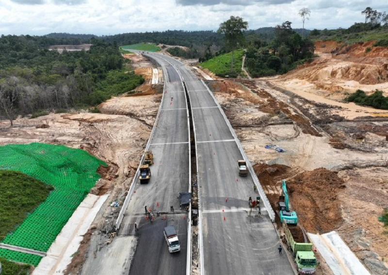 DOK/BBPJN KALTIM SELESAI LEBIH DULU : Ruas jalan Tol IKN sisi Balikpapan yang sudah diselesaikan, yakni Yakni Seksi 3B dan 5A.