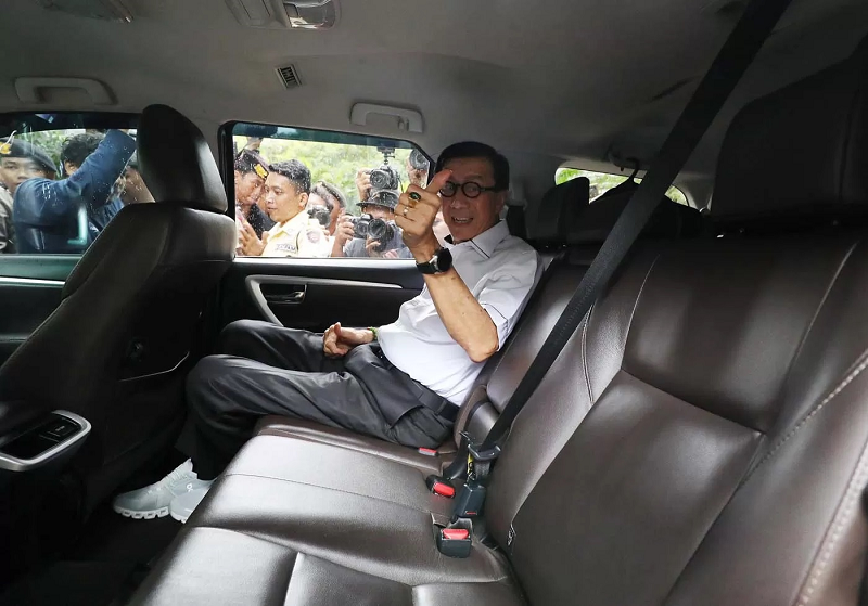 FEDRIK TARIGAN/JAWA POS DIDUGA TERLIBAT: Mantan Menkumham Yasonna Laoly diduga punya peran di balik pelarian tersangka DPO KPK, Harun Masiku.