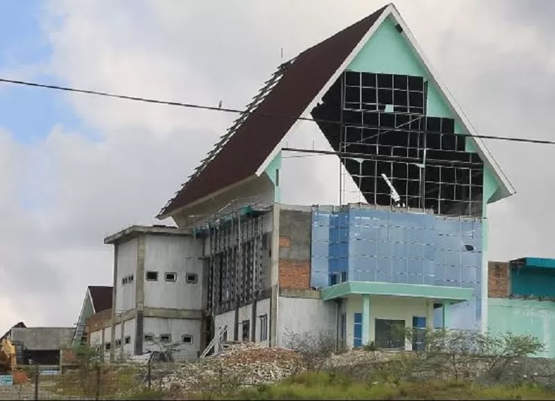 MANGKARAK : Bangunan RSP Bunyu belum rampung dikerjakan.
