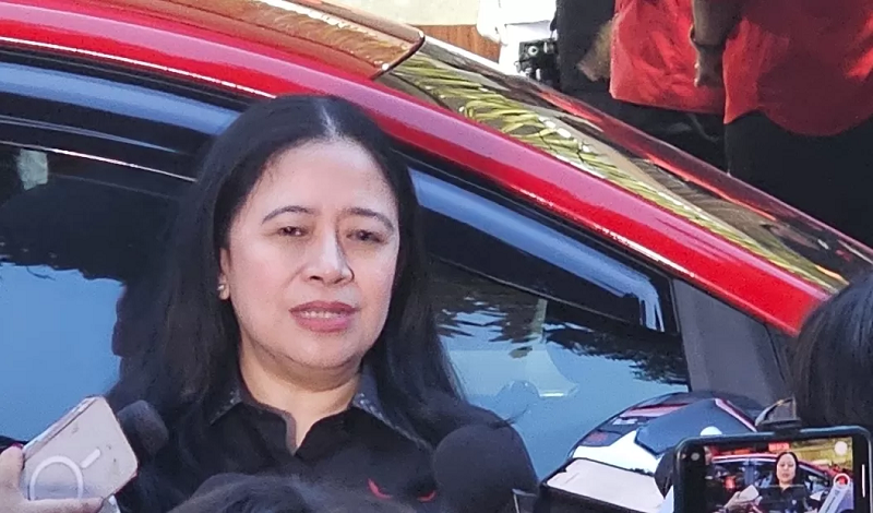BERHARAP: Ketua DPP PDI Perjuangan Puan Maharani usai menghadiri HUT ke-52 PDIP di Sekolah Partai, Lenteng Agung, Jakarta Selatan, Jumat (10/1). (Muhammad Ridwan/JawaPos.com)