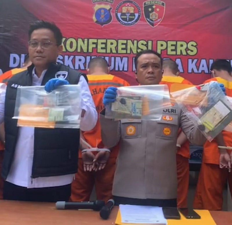 KP JARINGAN: Subdit Jatanras Ditreskrimum Polda Kaltim mengamankan sindikat curanmor. Tiga eksekutor, satu penadah, dan barang bukti 18 unit sepeda motor.