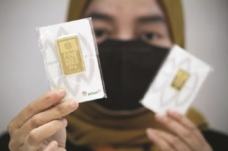 ILUSTRASI: Harga &nbsp;emas ANTAM naik jadi Rp 1.650.000 per gram pada Selasa (4/2). (Dery Ridwansah/JawaPos.com)