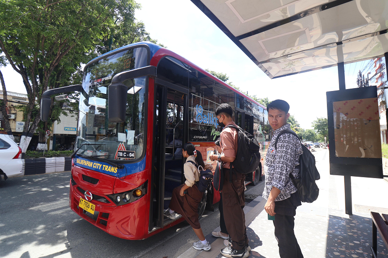 FOTO: ANGGI PRADITHA/KP MASIH MENUNGGU: Penerapan tarif pada Balikpapan City Trans (BCT) masih menunggu keputusan pemerintah pusat.