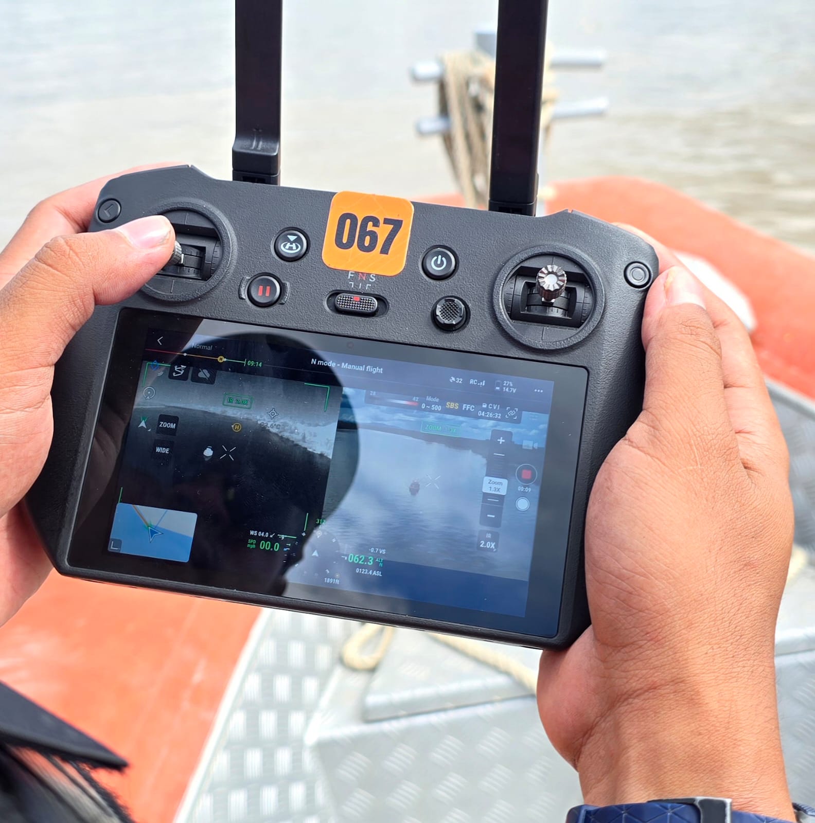 PENCARIAN UDARA : Tim SAR Gabungan mengerahkan drone thermal untuk mencaro korban.