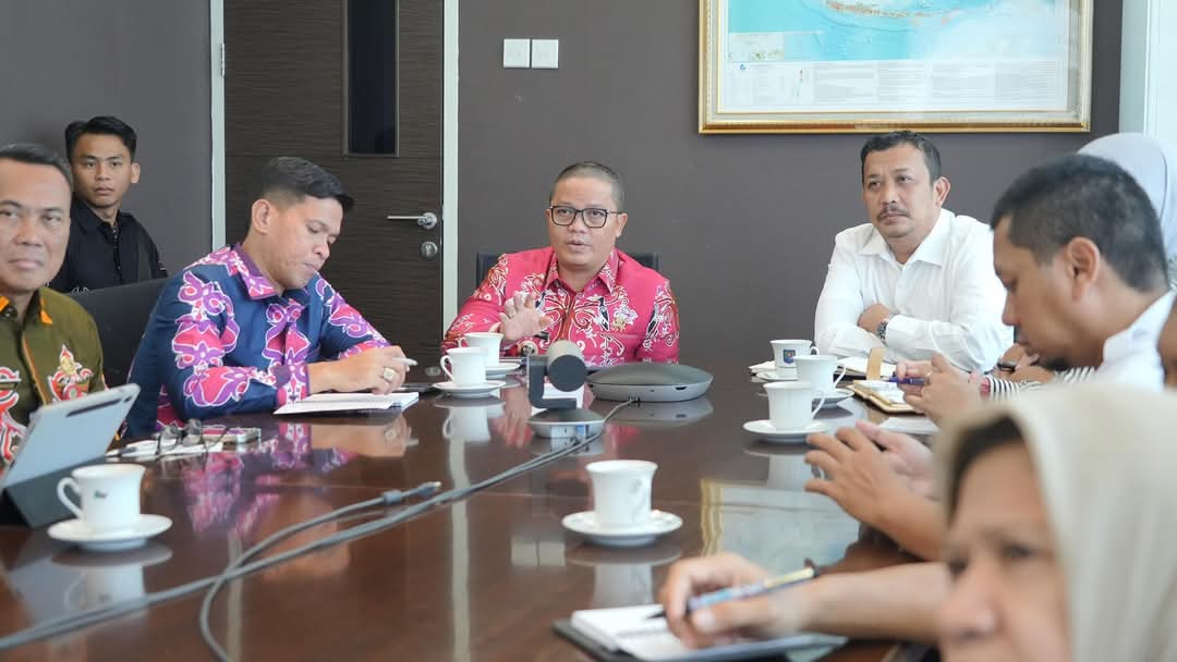 TUNTASKAN: Rombongan Pemkab Tana Tidung yang dipimpin langsung oleh Bupati Ibrahim Ali menggelar audiensi terkait penentuan batas wilayah Tana Tidung dan Nunukan