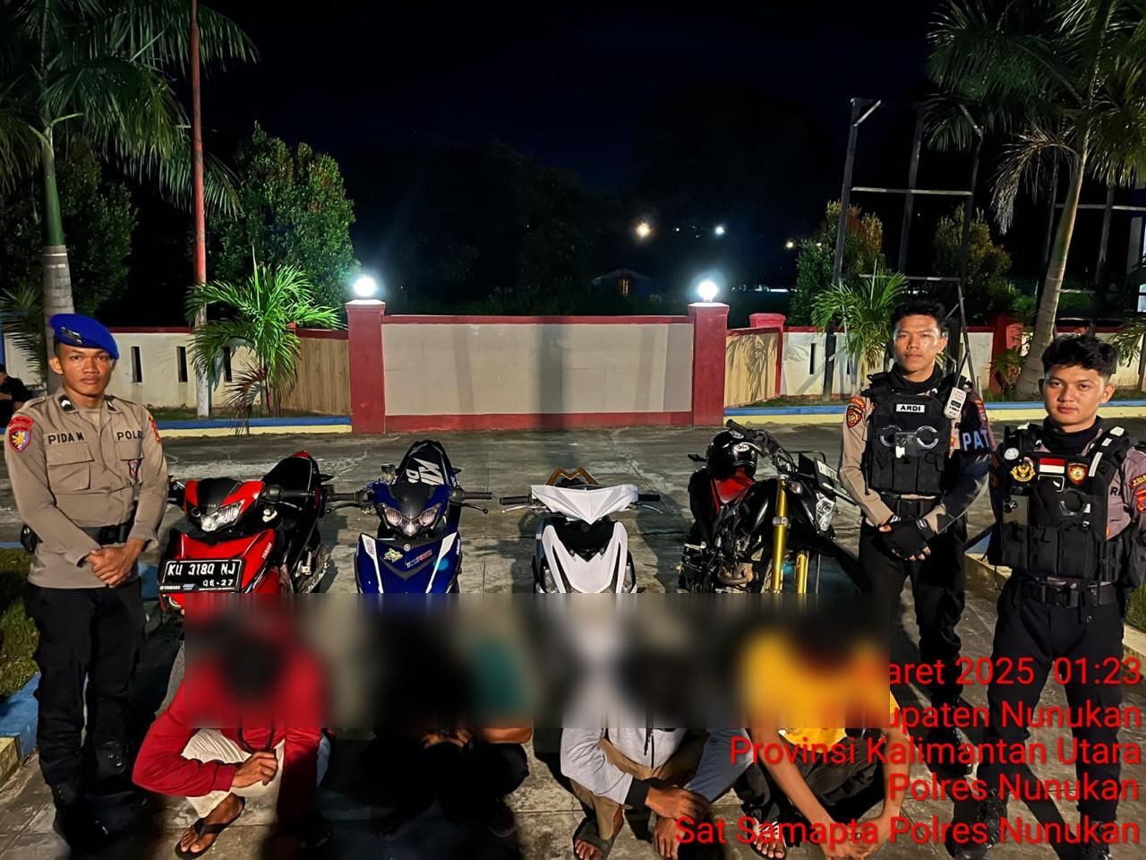 DOK POLRES NUNUKAN AMANKAN REMAJA: Sejumlah remaja diamankan diduga sedang melakukan balap lari dengan konsep taruhan atau berjudi.