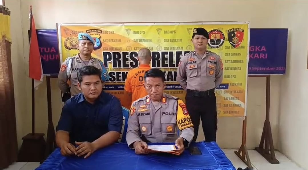 PENCURIAN: Kapolsek Tarakan Utara AKP. Jamzani saat memberi keterangan persFOTO:HUMAS POLRES