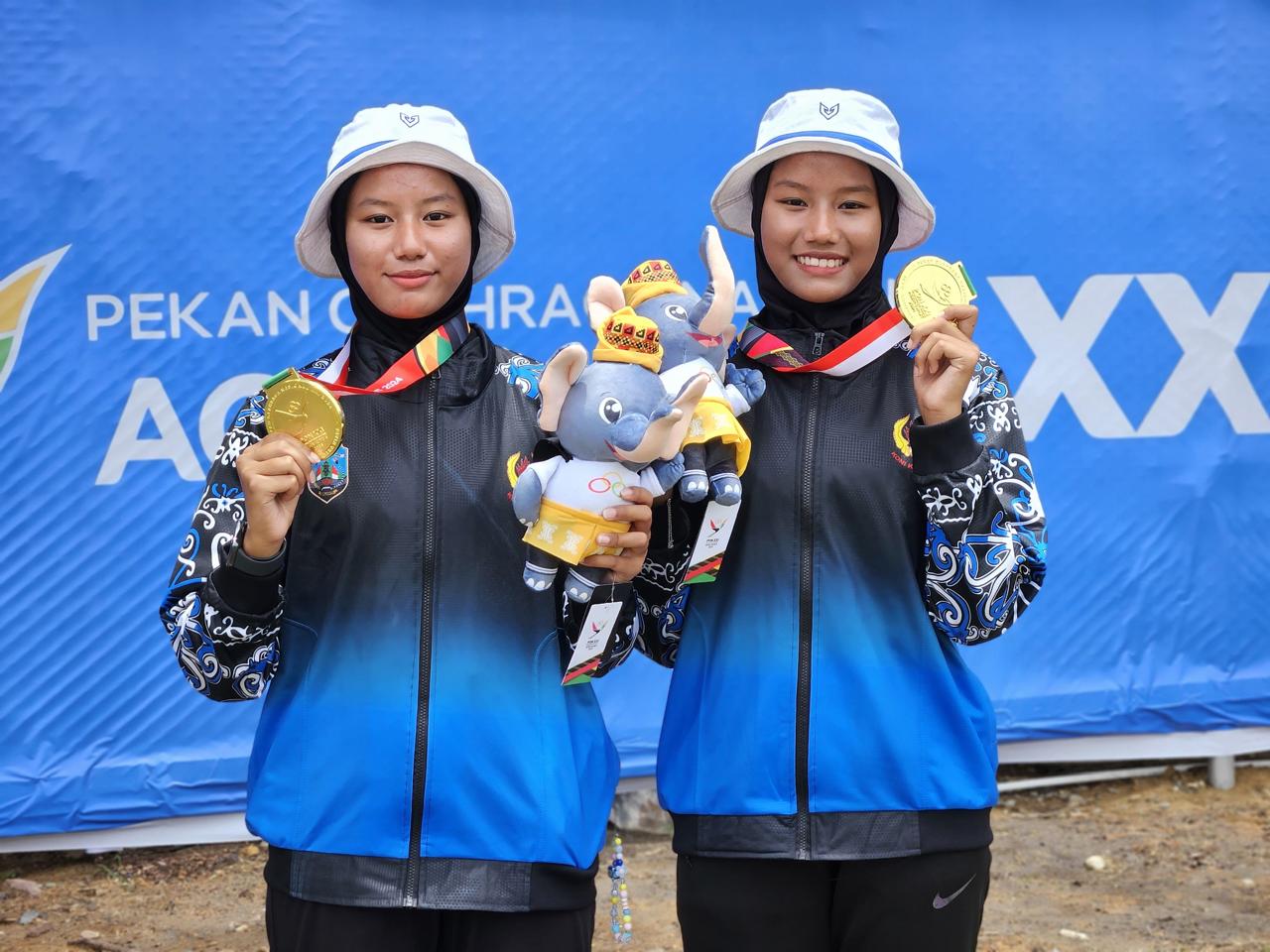 DIPULANGKAN: Atlet Panahan Kabupaten Malinau, Dzakira dan Dzakiyah.