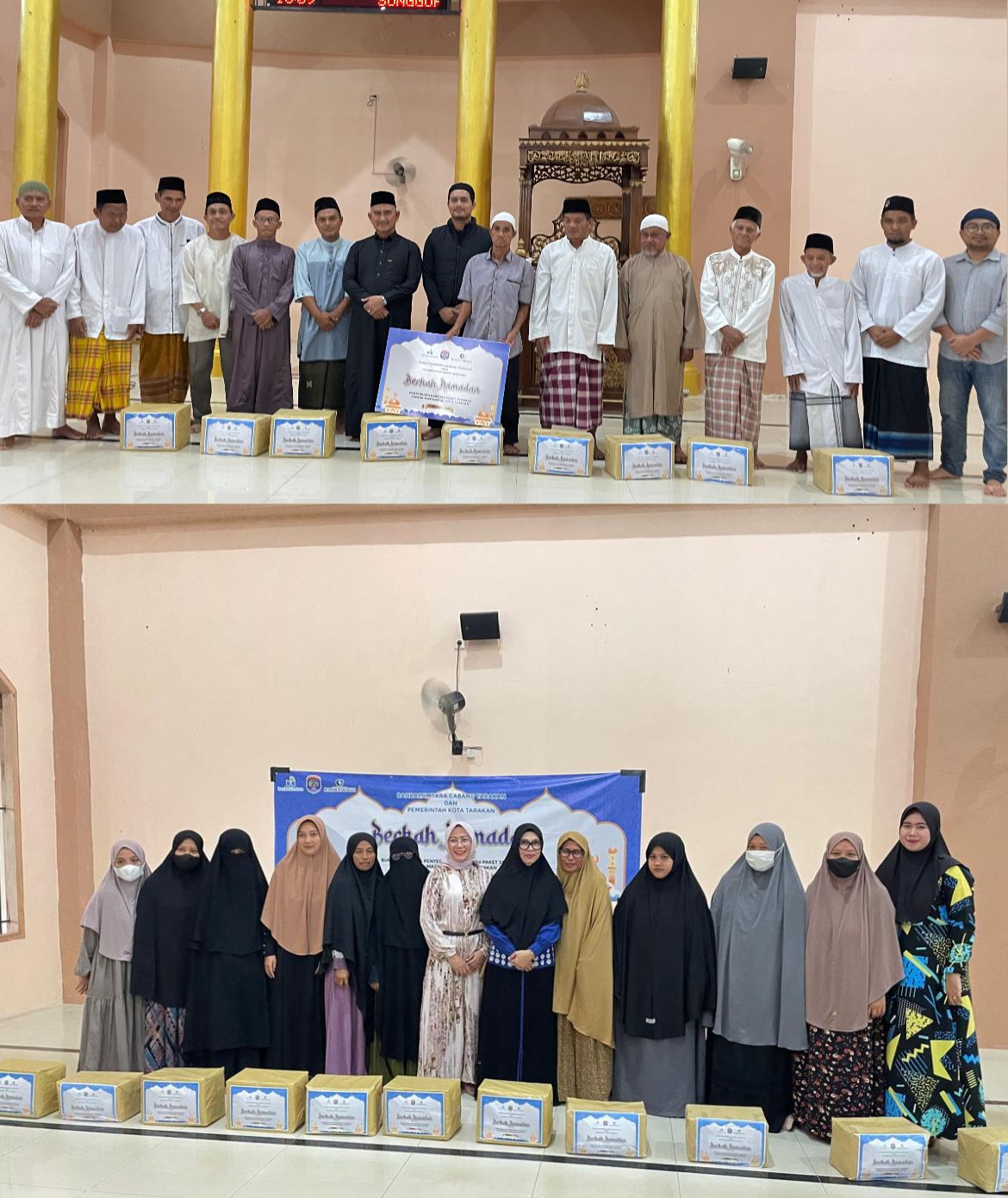 KEBERSAMAAN: Wali Kota Tarakan, dr. Khairul, M.Kes, saat menyerahkan secara simbolis bantuan paket sembako kepada Ketua Yayasan Pondok Pesantren Hidayatullah. FOTO: RADAR TARAKAN
