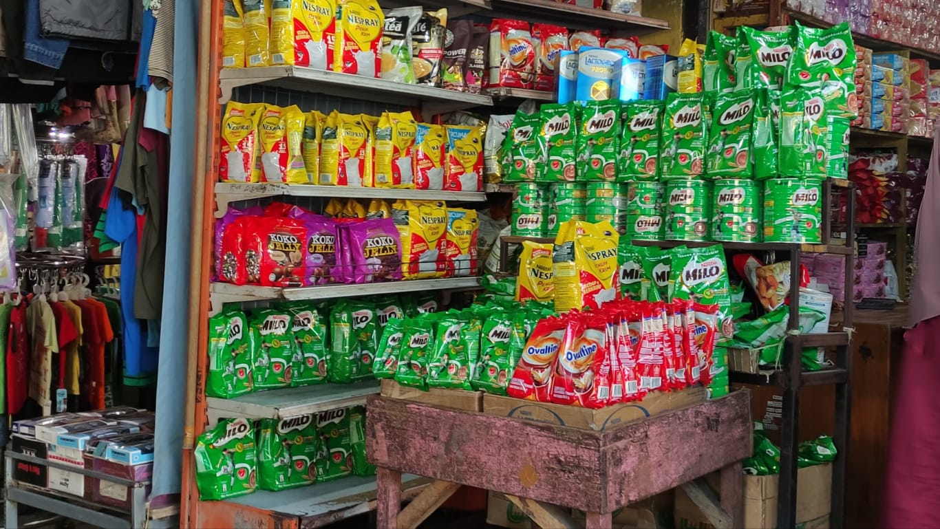 OLEH-OLEH: Milo Malaysia yang banyak ditemui di Pasar Batu, Tarakan.