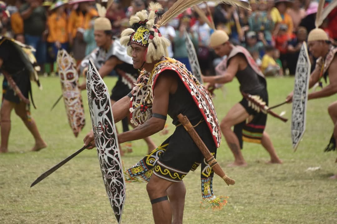 BUDAYA LOKAL: Penari Dayak menampilkan tarian lokal di Bulungan.