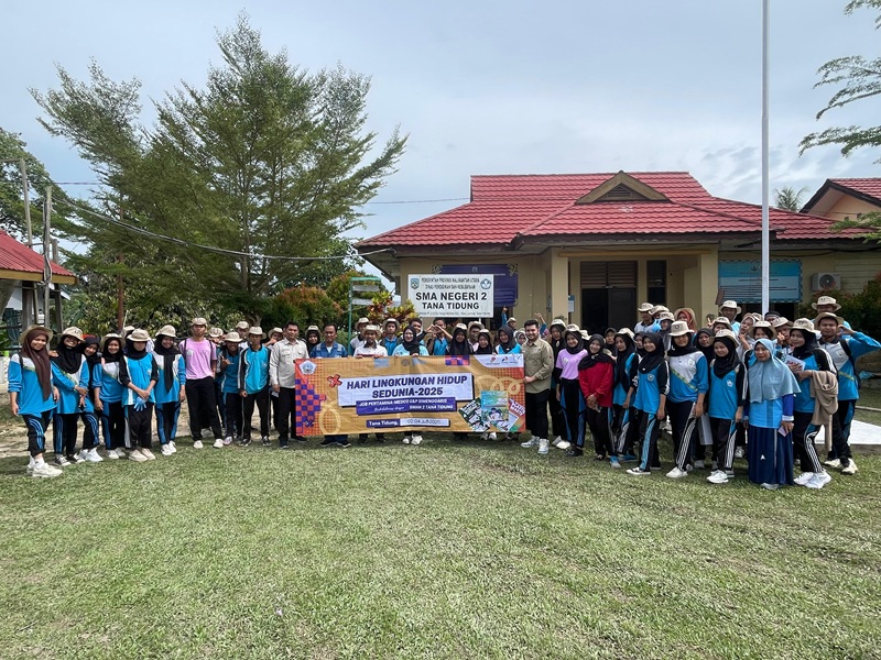 EDUKASI DAN AKSI: JOB Simenggaris bersama SMA N 2 Tana Tidung melaksanakan berbagai kegiatan dalam rangka peringatan Hari Lingkungan Hidup Sedunia 2025, Rabu (4/6).