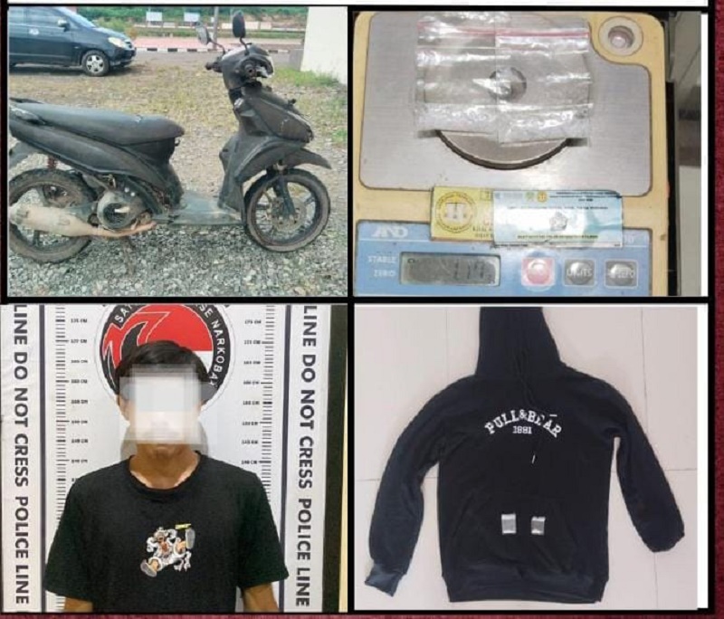 DITANGKAP: Pelaku dan barang bukti saat diamankan di Mapolres Tana Tidung.(IST)