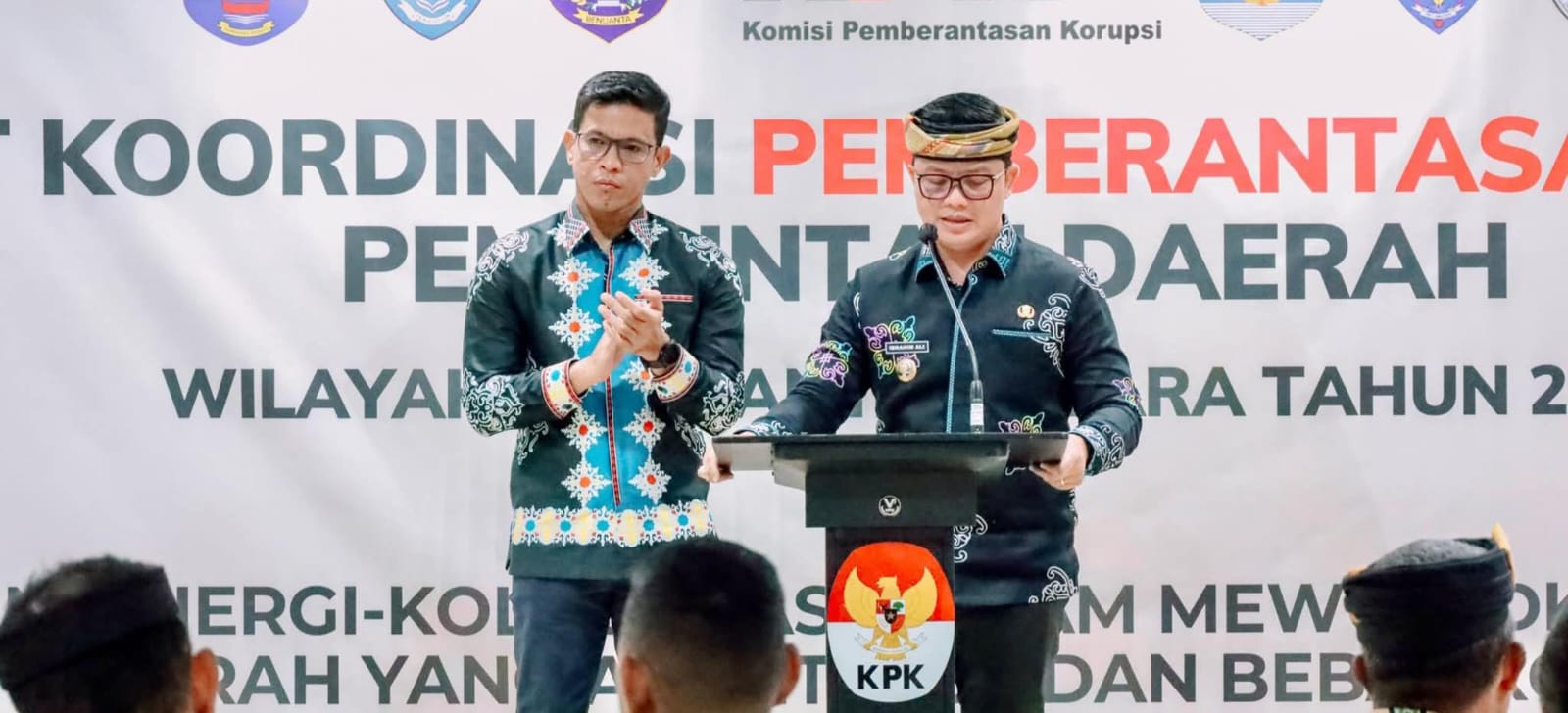 KOMITMEN: Bupati Ibrahim Ali Hadiri Rakor Pemberantasan Korupsi Pemerintah Daerah Kaltara di Jakarta pada Rabu (17/7/2025).(FOTO: SOPIAN/RADAR TARAKAN)