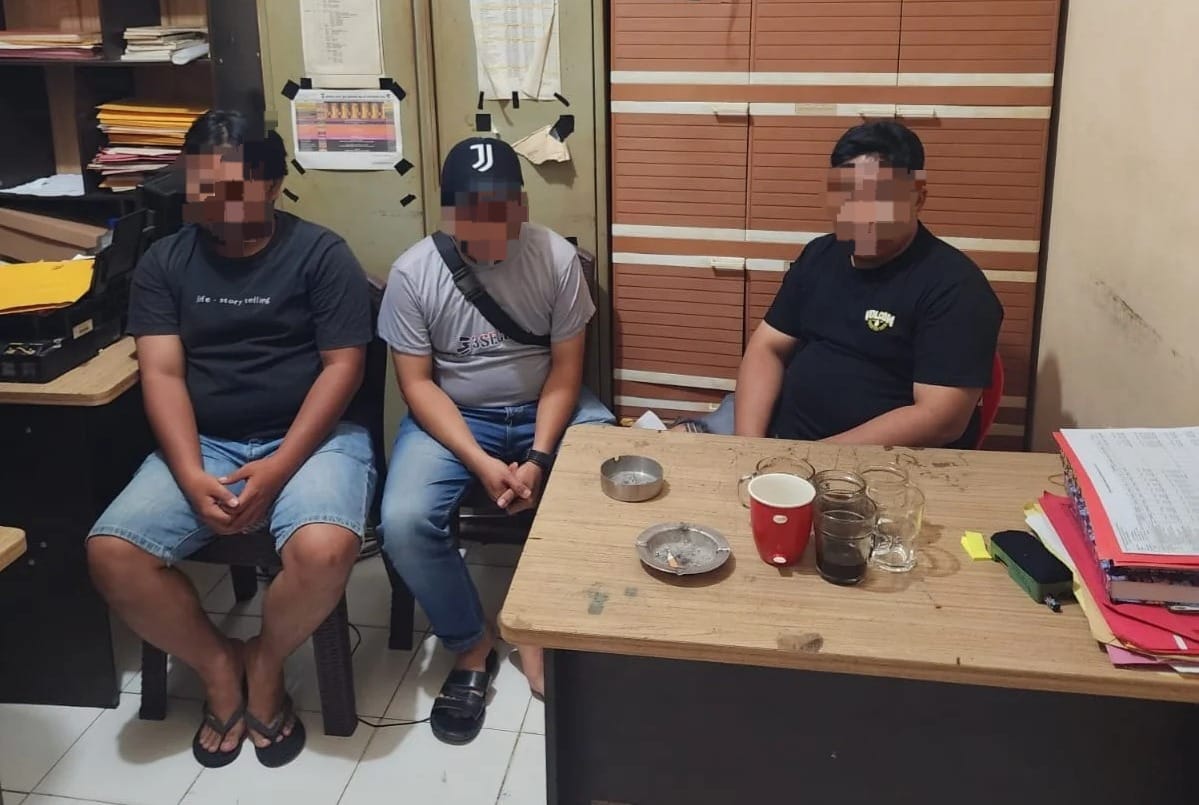 DIPERIKSA: Ketiga pelaku dugaan pengeroyokan masih diperiksa penyidik Polres Nunukan.FOTO:&nbsp;DOK POLRES NUNUKAN