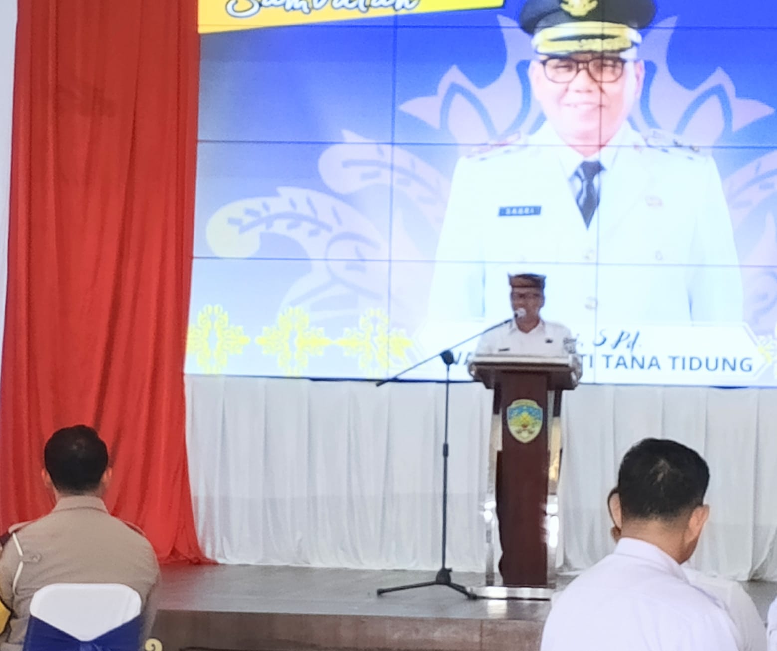 SAMBUTAN: Wabup Sabri menghadiri Rekonsiliasi dan Evaluasi Opsen Pajak Daerah Triwulan II.(FOTO: SOPIAN/RADAR TARAKAN)