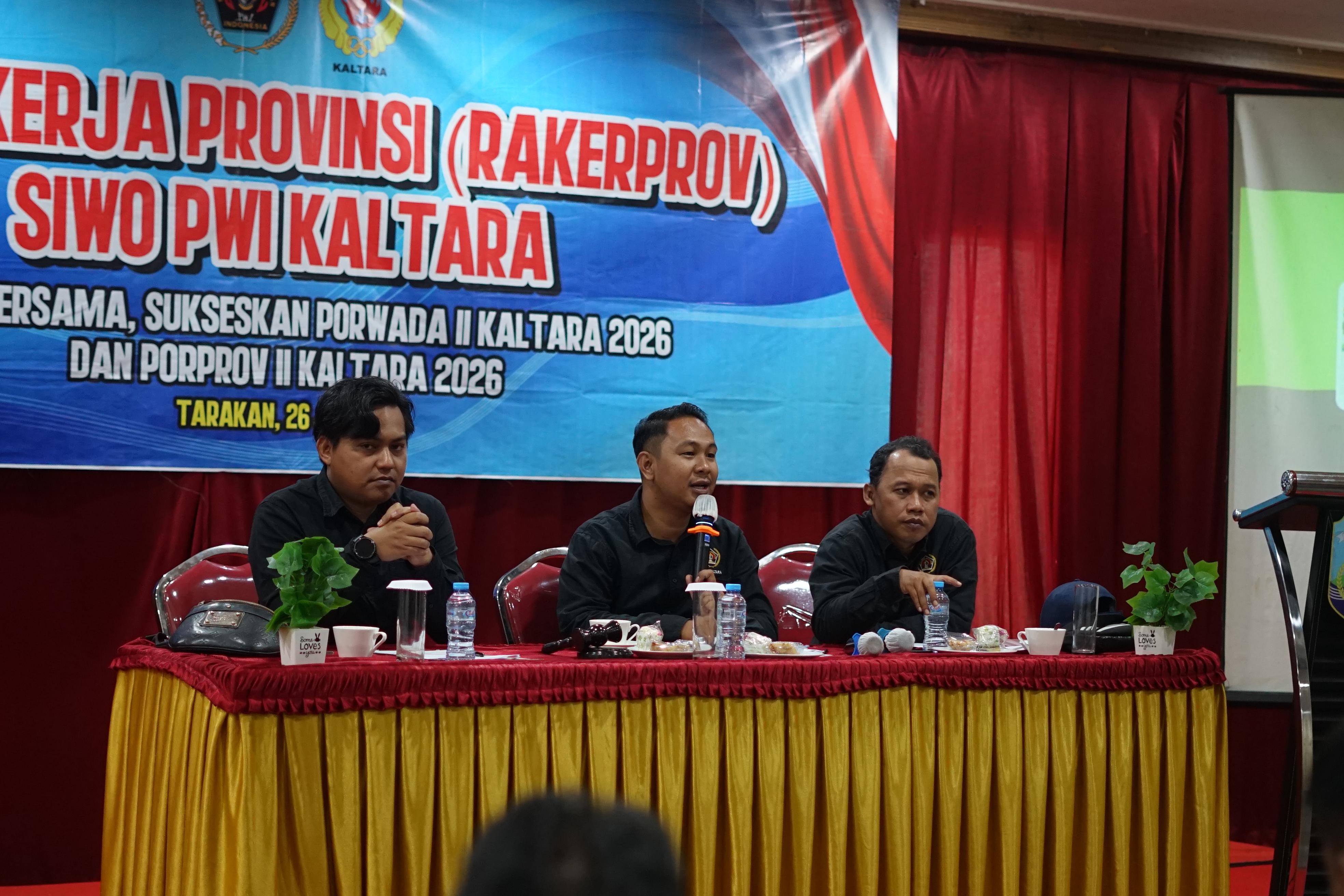 RAKERPROV: Sejumlah program ditetapkan di Rakerprov SIWO PWI Kaltara dan salah satunya menetapkan Kabupaten Nunukan menjadi tuan rumah Porwada II 2026.FOTO: ISTIMEWA