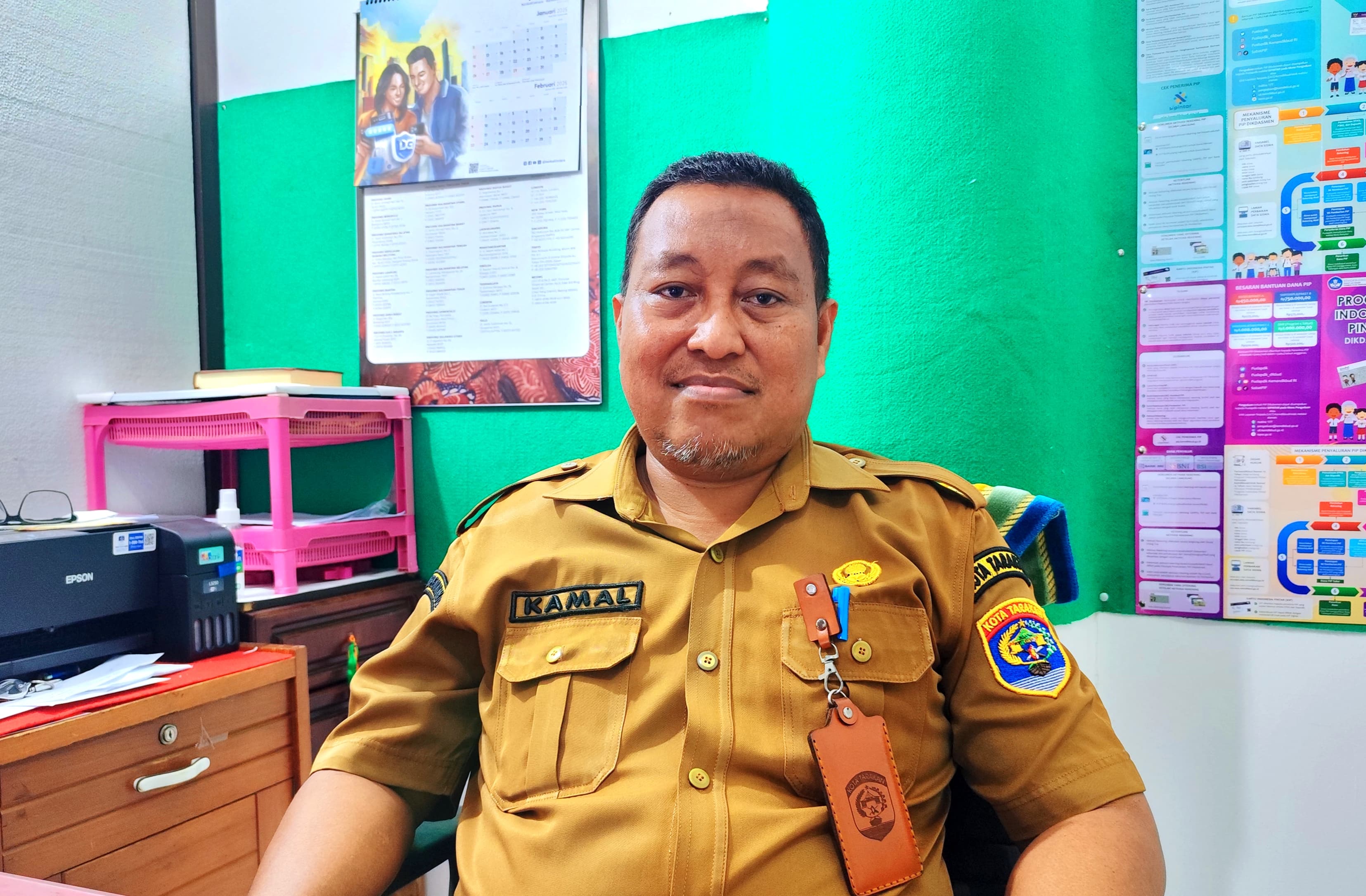 Kabid pendidikan dasar Disdik Tarakan, Kamal.FOTO: NATANAEL/RADAR TARAKAN.