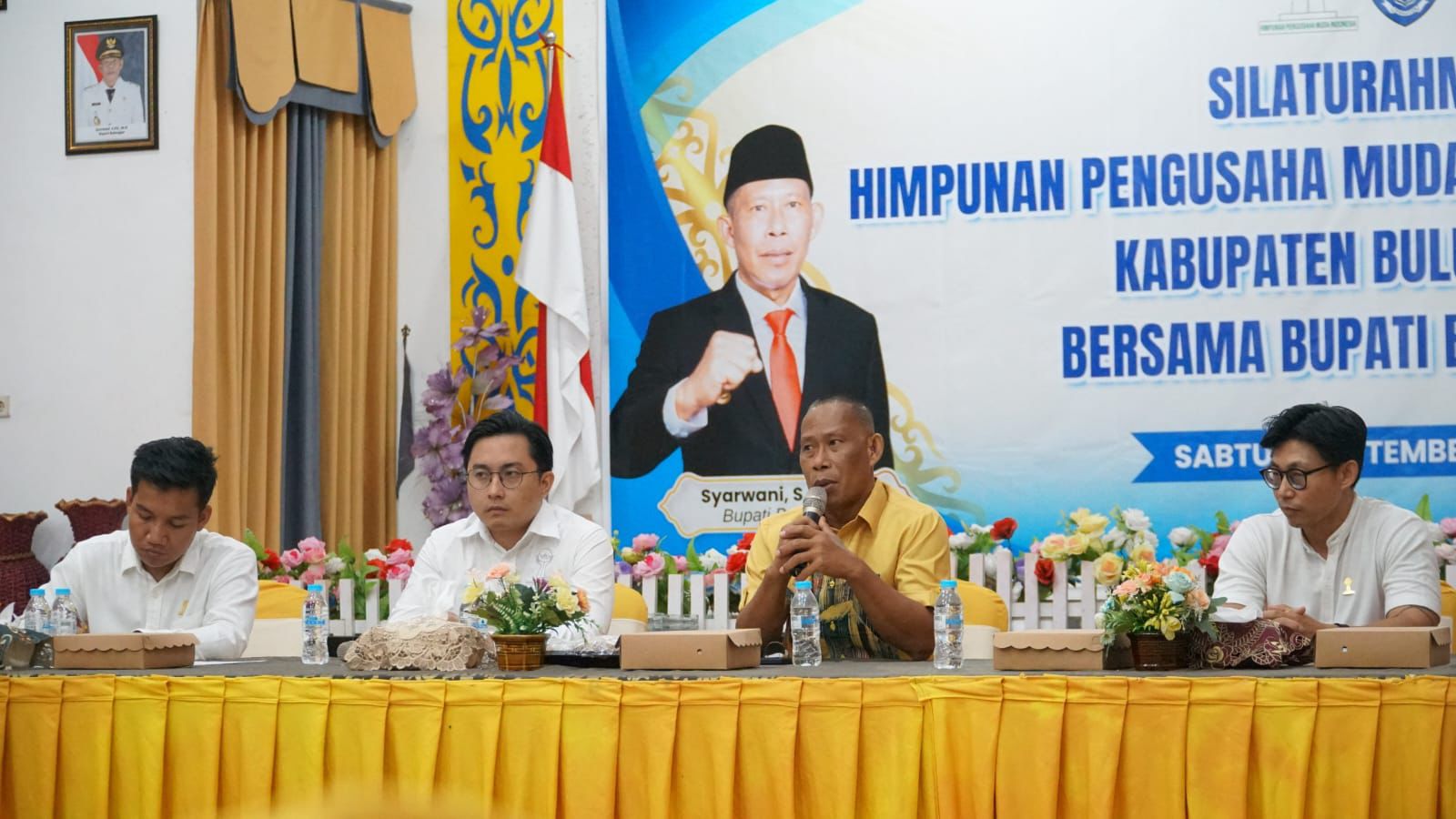 KOLABORASI : Bupati Bulungan Syarwani beraudiensi dengan jajaran HIPMI Bulungan, FOTO: Taslee/Radar Tarakan