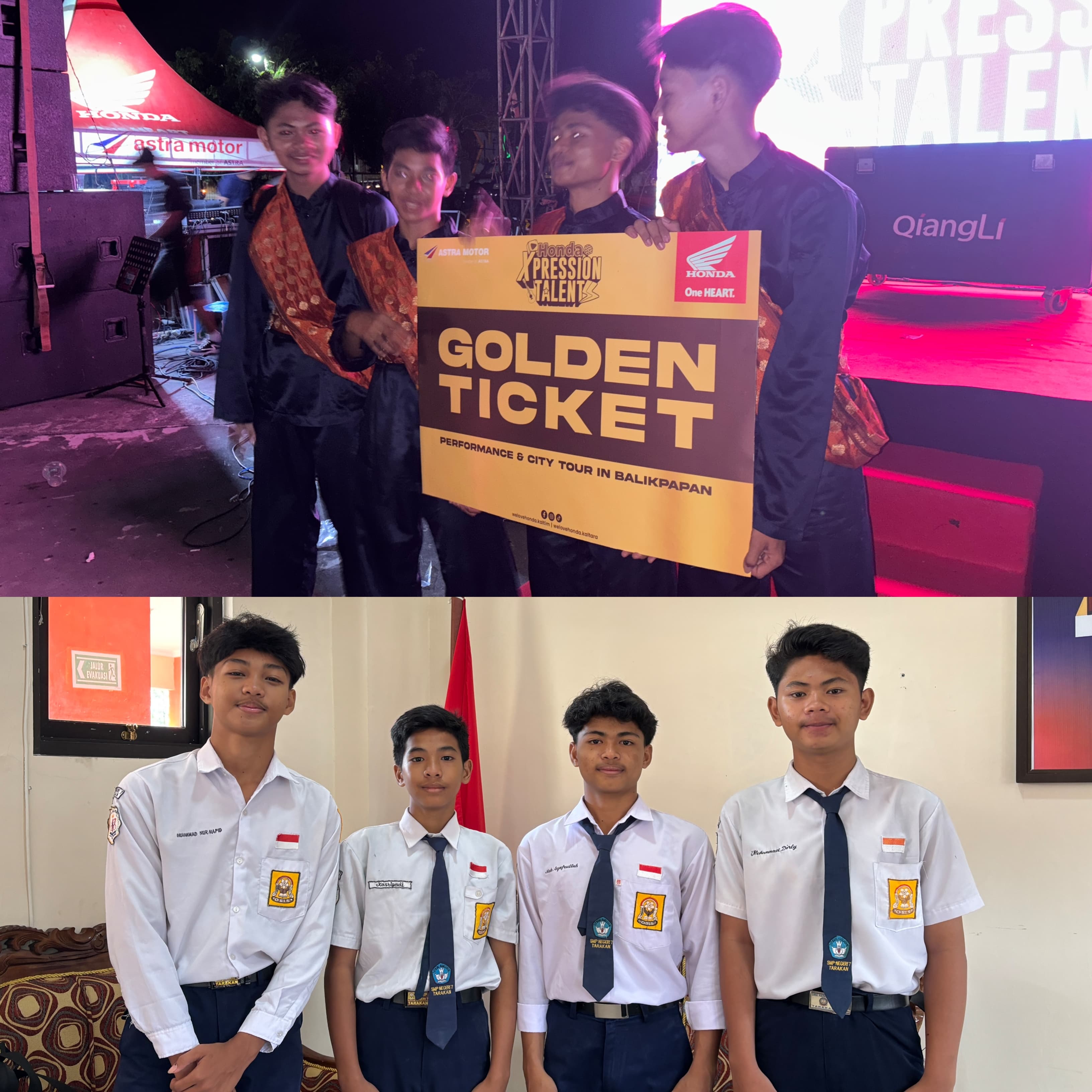 MEMBANGGAKAN: Juara 1 Honda Xpression Talent 2025 Tingkat SMP kategori grup, tari kreasi dari SMPN 7 Tarakan, FOTO:WILDAN/RADAR TARAKAN