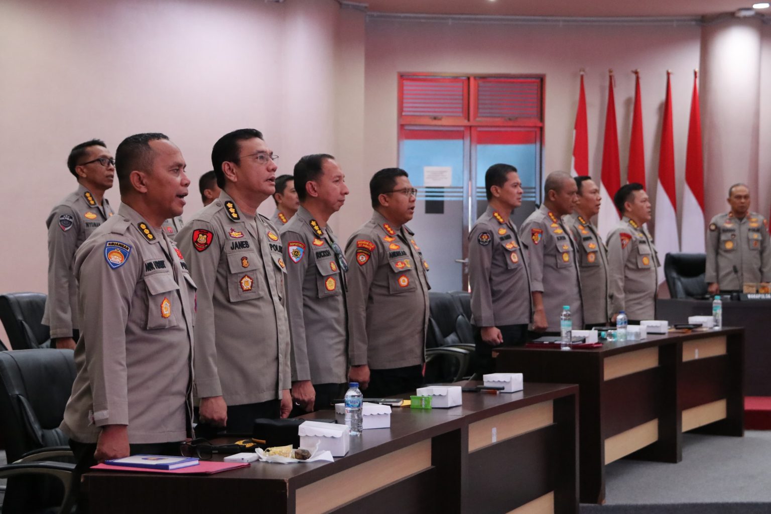 EVALUASI : Sejumlah PJU Polda Kaltara saat mengikuti Anev Gelar Operasional Triwulan III