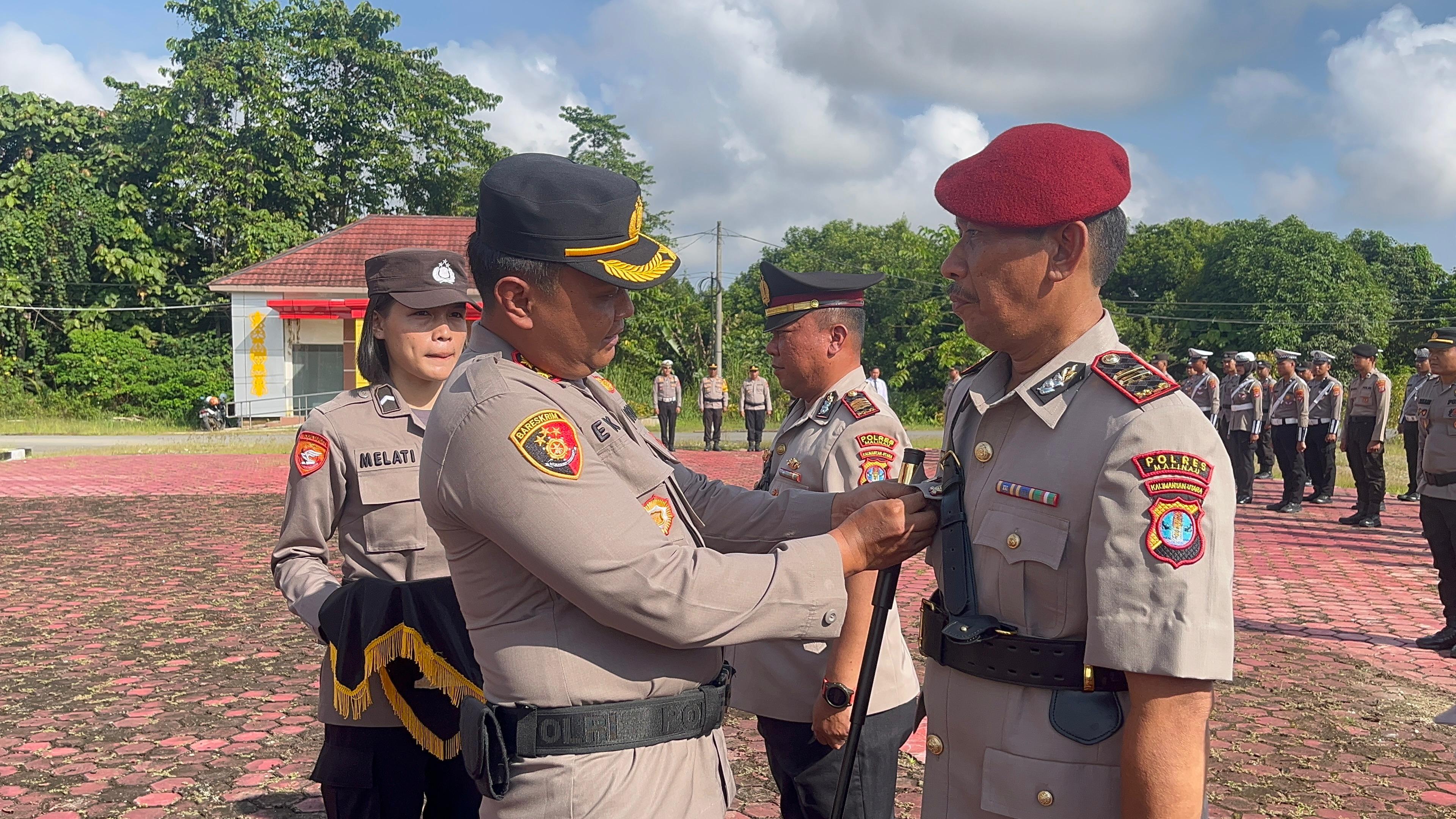 MUTASI:Kapolres Tana Tidung AKBP Eko Nugroho memimpin Sertijab PJU Polres Tana Tidung, Senin 29/9/2025,FOTO:IST