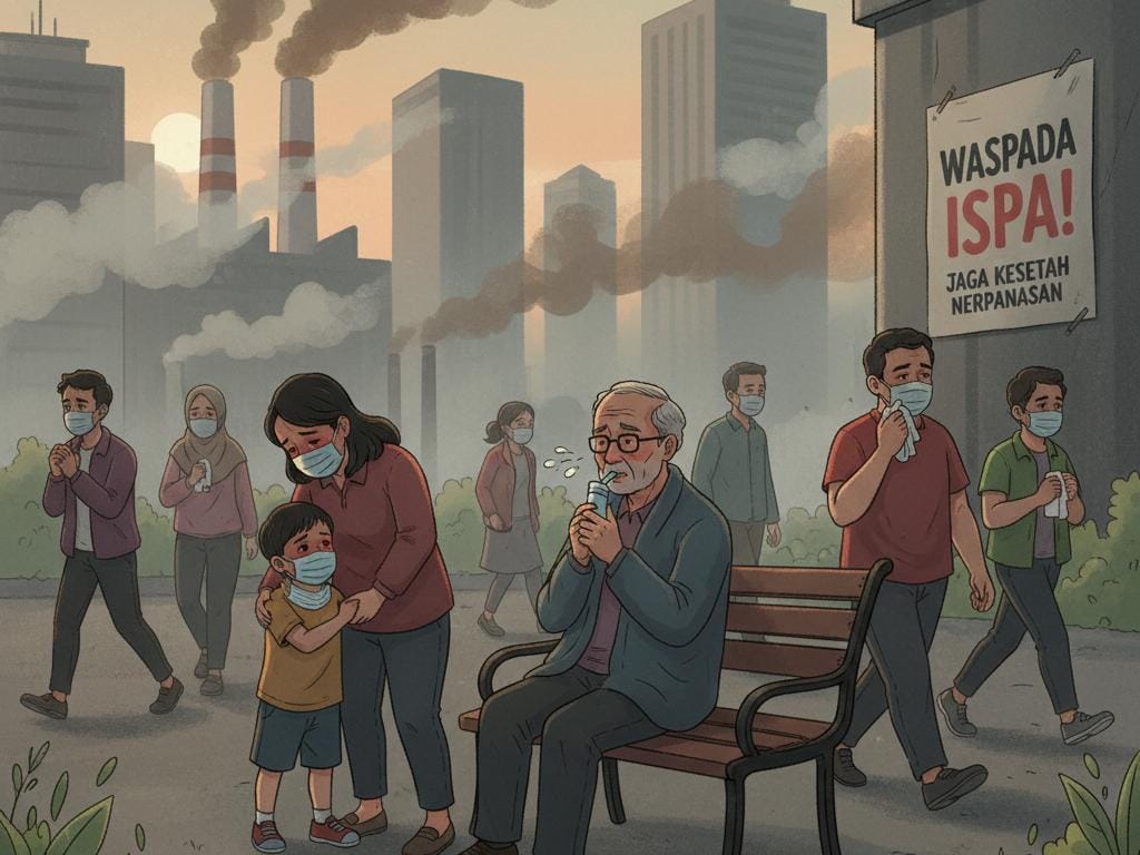 WASPADA: Ilustrasi masyarakat terkena ISPA