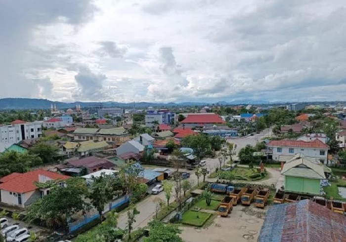 BANGUNAN GEDUNG : Tampak pemukiman warga di wilayah Tanjung Selor