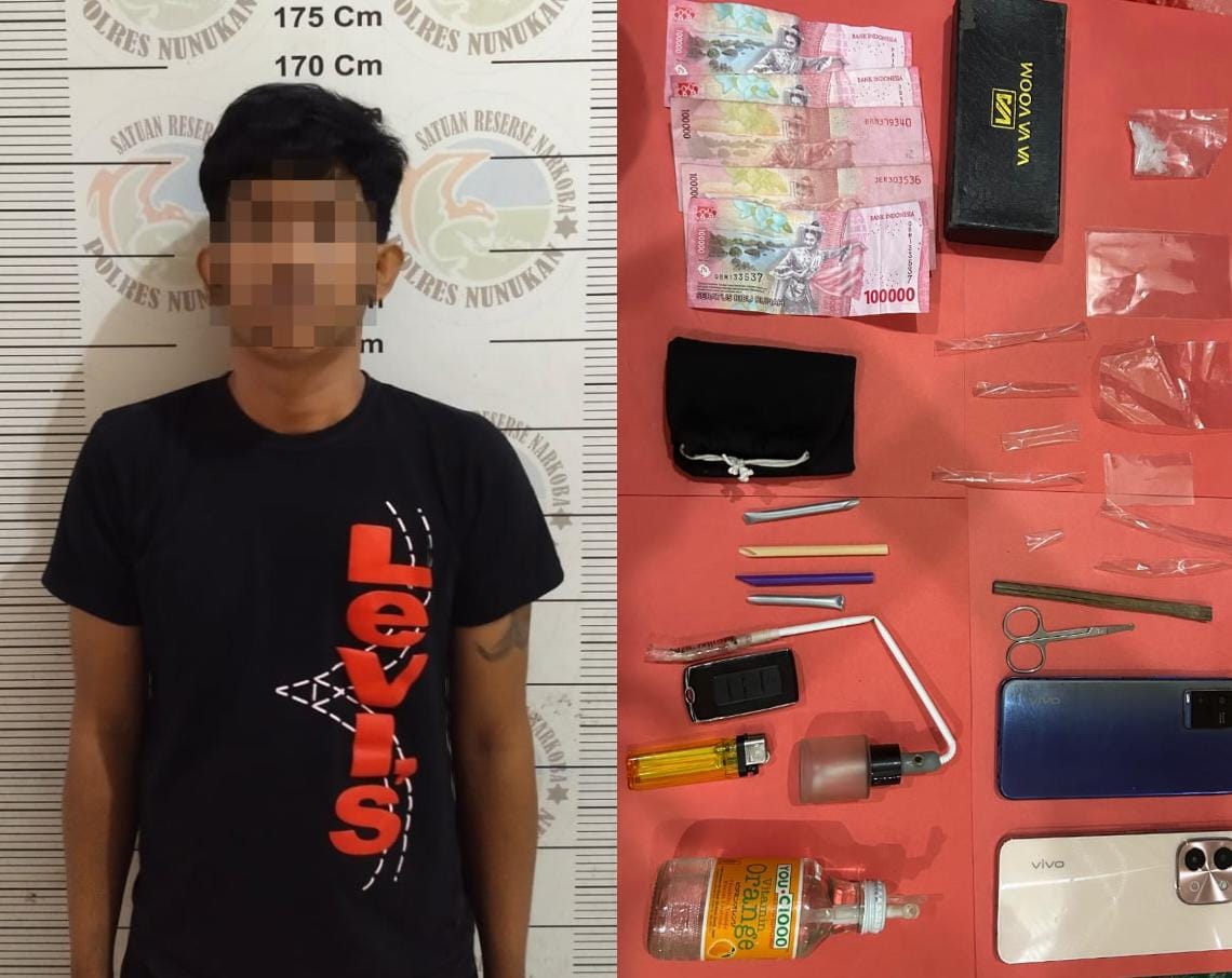 DOK POLRES NUNUKAN DIAMANKAN: S beserta narang bukti sabu telah diamankan di Mapolres Nunukan