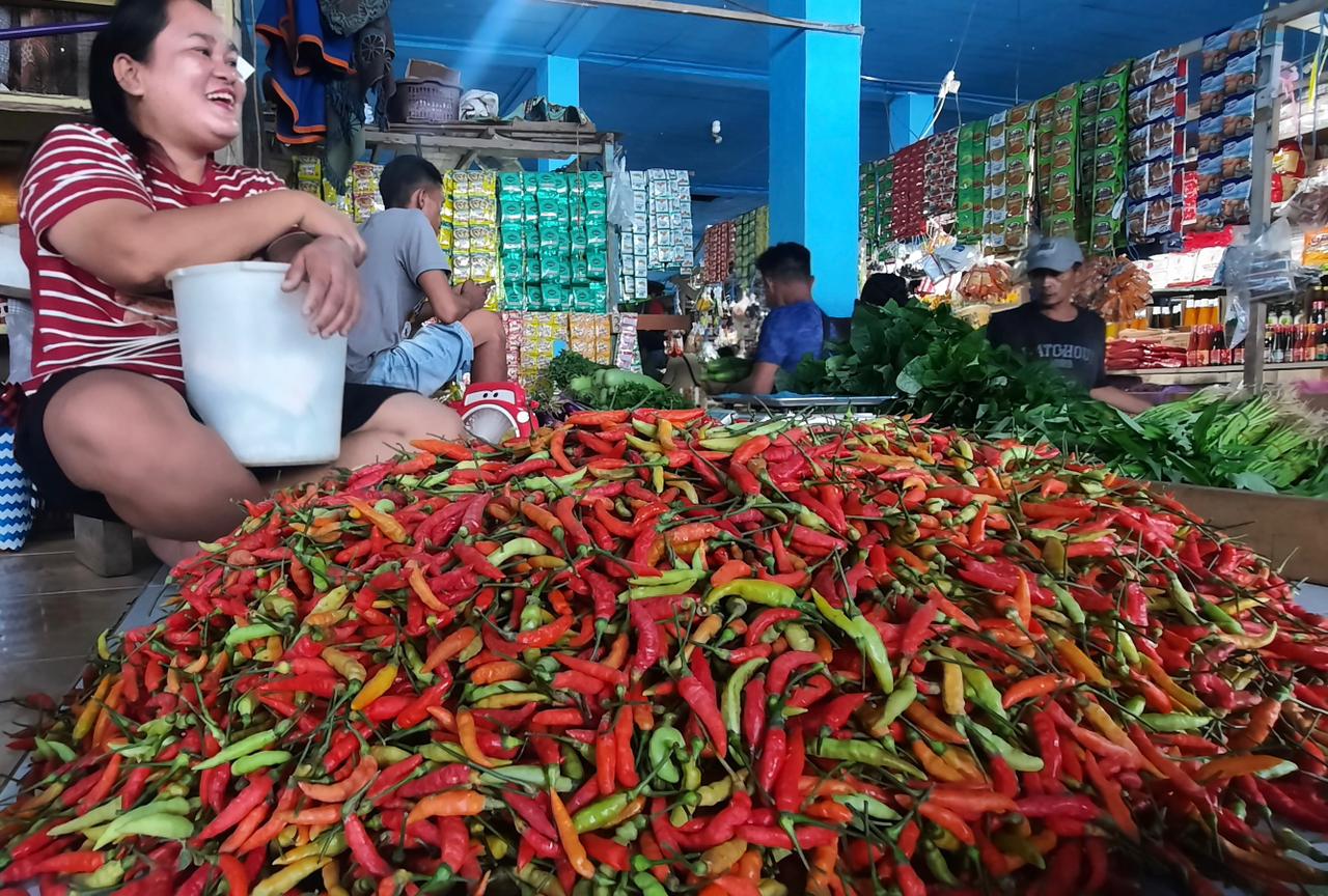 DIPA/RADAR TARAKAN CABAI: Cabai Pasar Induk Malinau kerap mengalami lonjakan harga pada hari raya besar