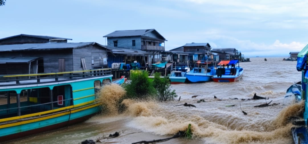 POTENSI: Ilustrasi banjir rob. FOTO:&nbsp;NATANAEL/RADAR TARAKAN.