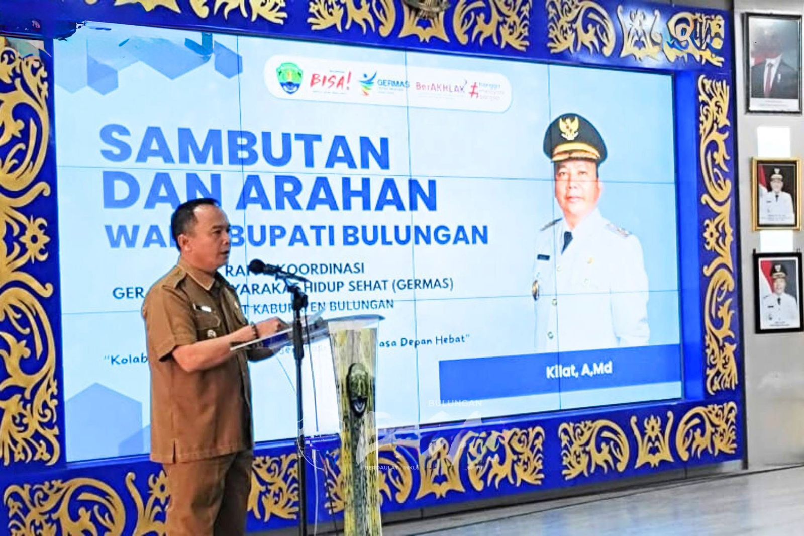 RAKOR : Wabup Bulungan Kilat membuka kegiatan rakor Germas di ruang Tenguyun, Kantor Bupati FOTO:Taslee/Radar Tarakan