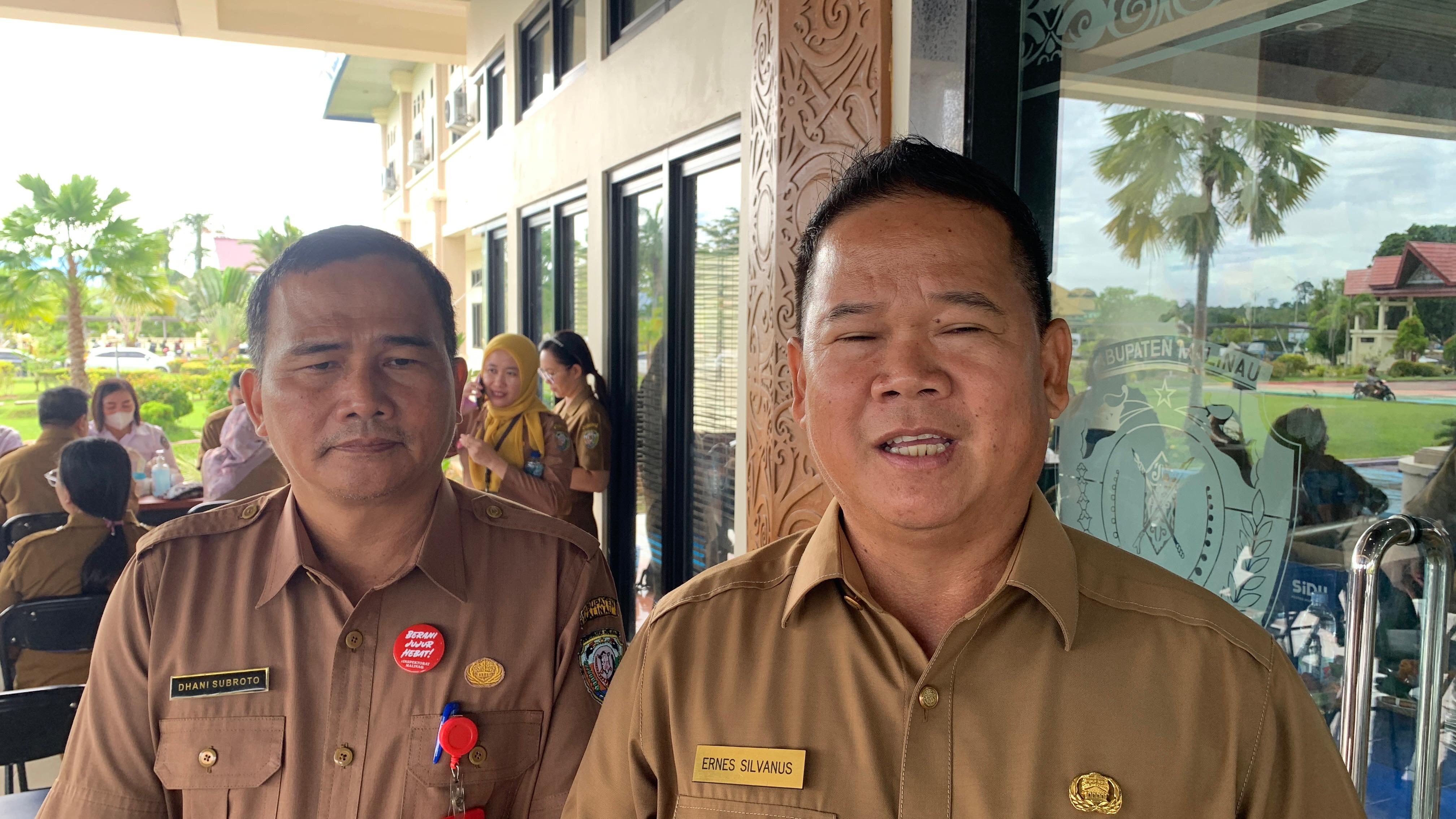 DIPA/RADAR TARAKAN HAKORDIA: Sekretaris Daerah Kabupaten Malinau, Ernes Silvanus didampingi oleh Inspektorat Malinau, Dhani Subroto kiri