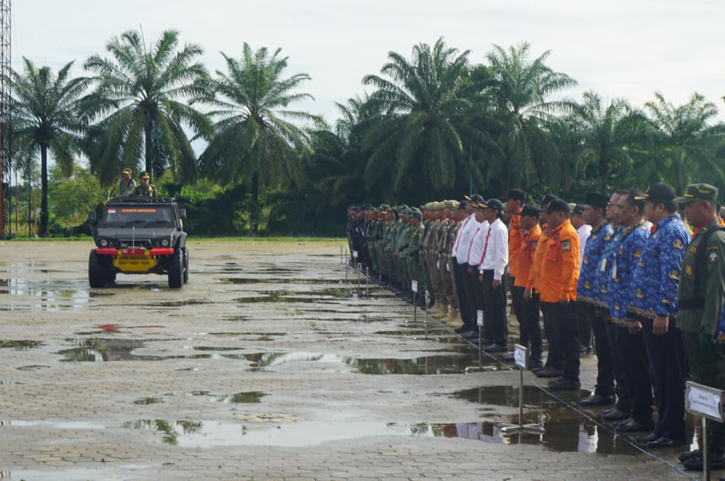 SINERGI: Wagub Kaltara, Ingkong Ala melakukan pengecekan pasukan pada apel peringatan hari jadi Polisi Kehutanan.