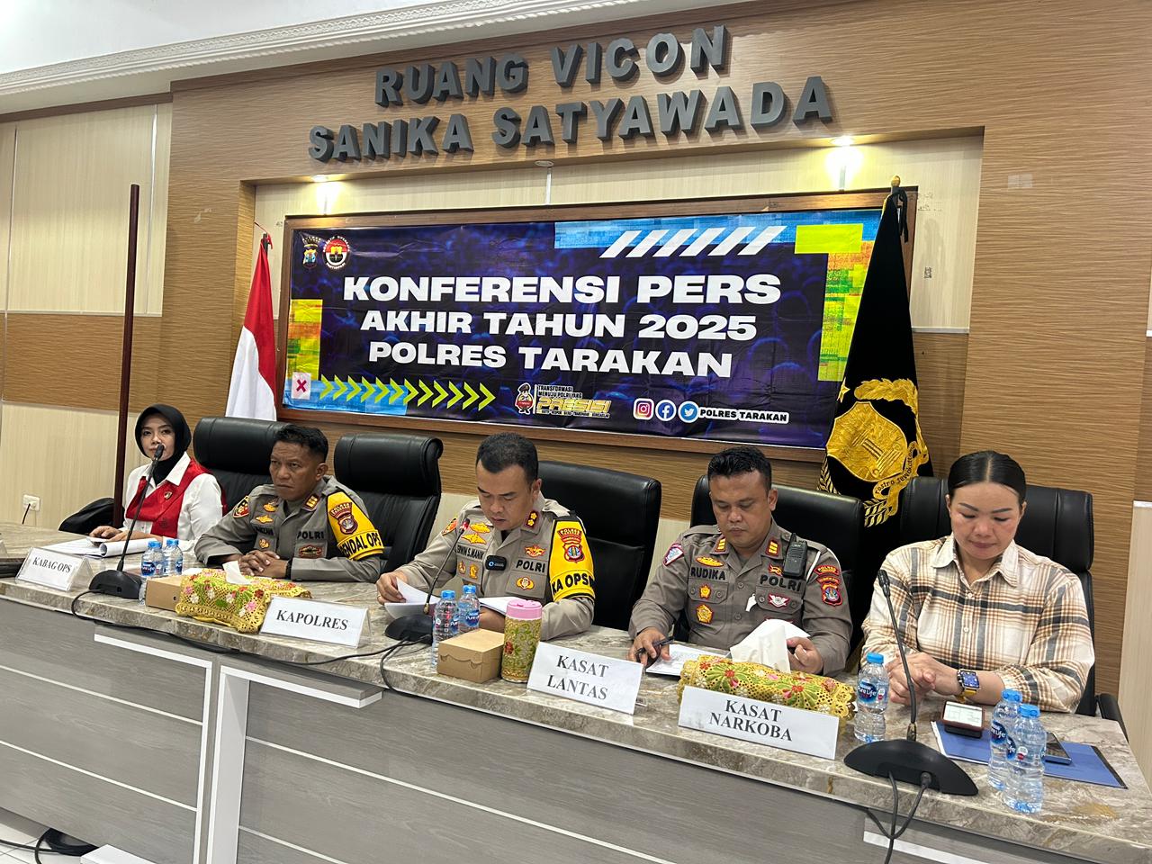 CAPAIAN : Kapolres Tarakan AKBP Erwin Syaputra Manik merilis capaian kinerja Polres Tarakan selama 2025.