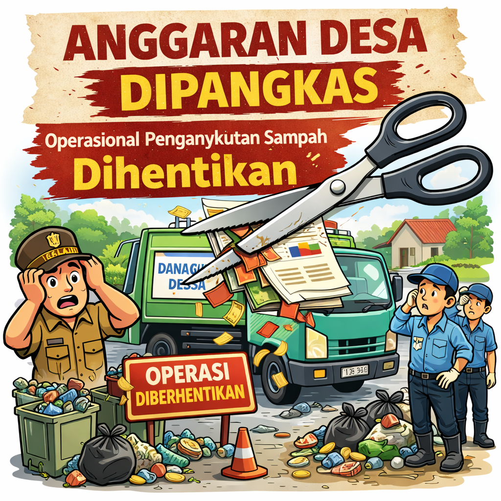 Ilustrasi pengehentian operasional pengangkutan sampah.